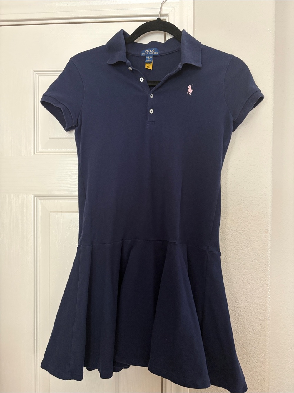 Ralph Lauren Navy Polo Dress with Pink Pony